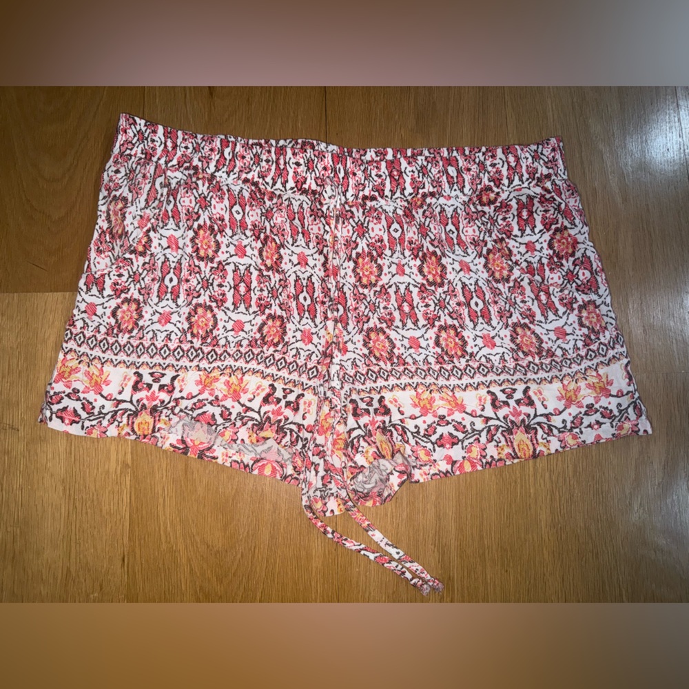 Xhilaration Pink and White Patterned Swim Coverup Shorts